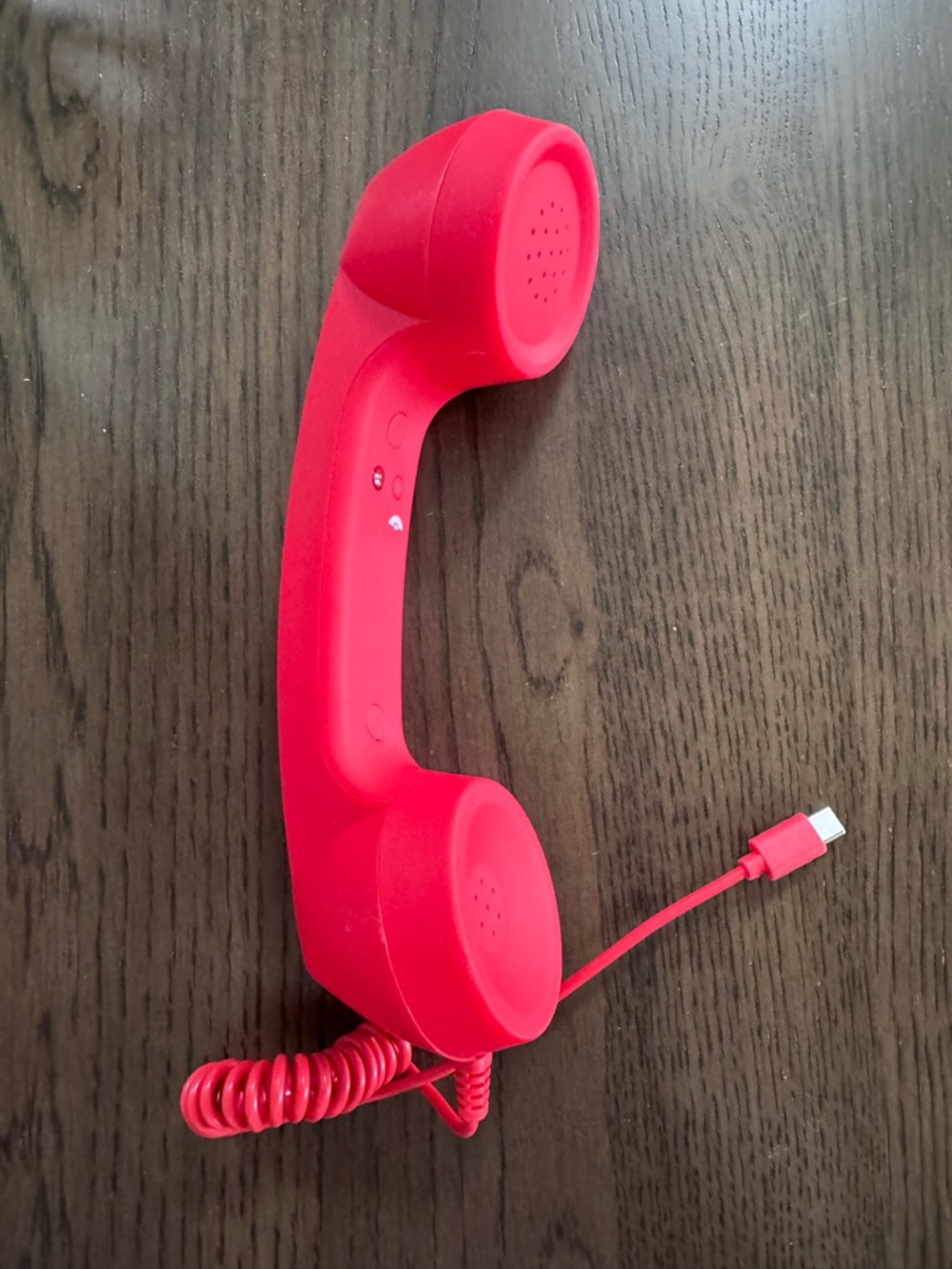 Retro Silicone Handset Phone Receiver for Smartphones - Red - 3.5 mm audio jack - Picture 7 of 10
